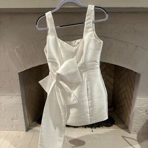 Elliatt White Mini Dress with Bow Detail